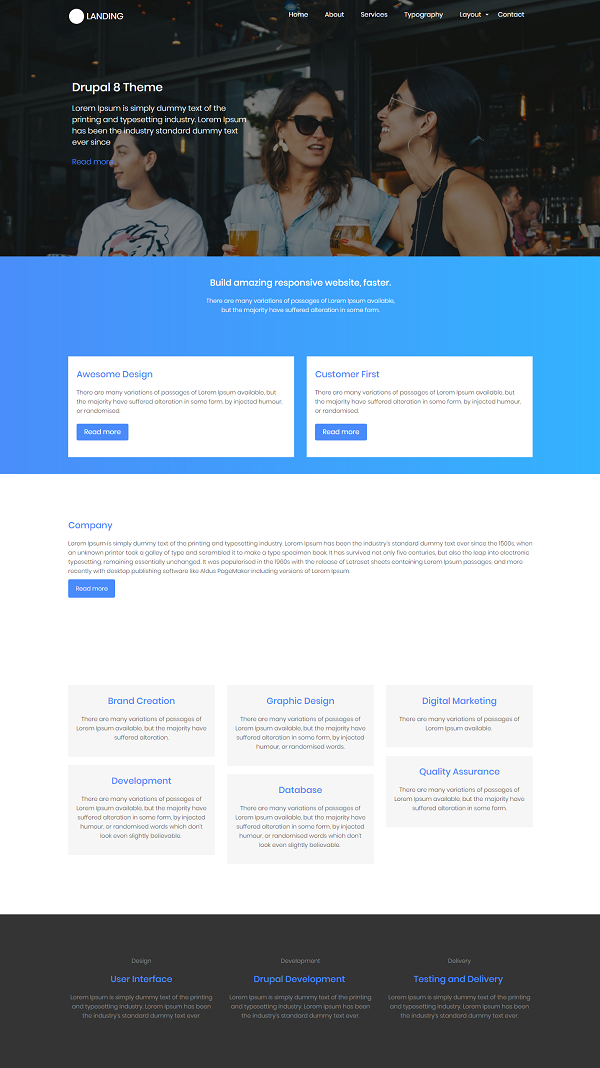 Landing Page Zymphonies Theme